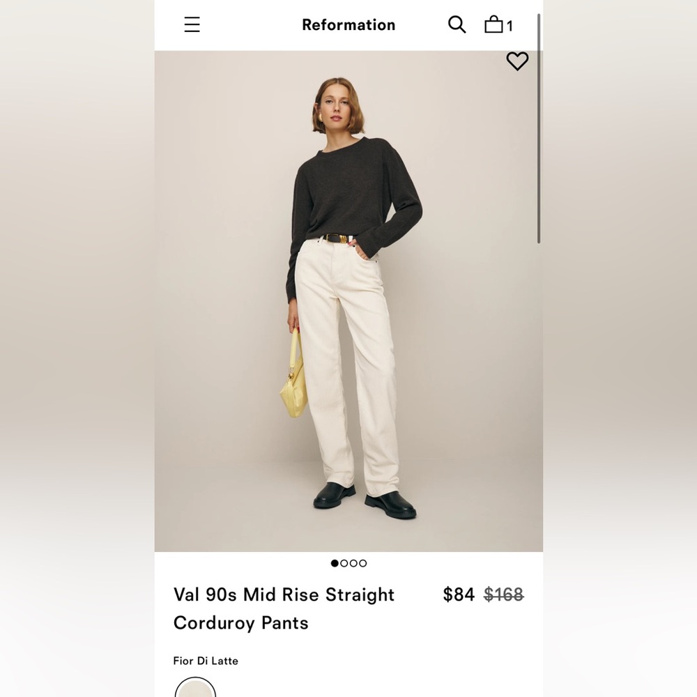 Reformation Val 90s Corduroy Straight Jeans - Sold Out Online